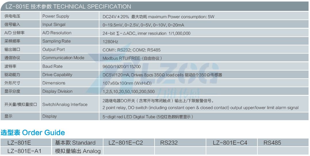 通用测力显示节造仪表LZ-801E(图4)